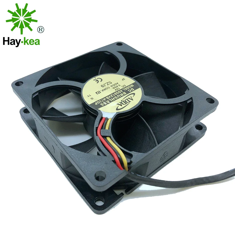 ADDA 8025 태양광 인버터 케이스 컴퓨터 PC 냉각 팬, 섀시 서버 바람, 80mm x 80mm x 25mm AD0812VB-A72GP, 12V 0.65A