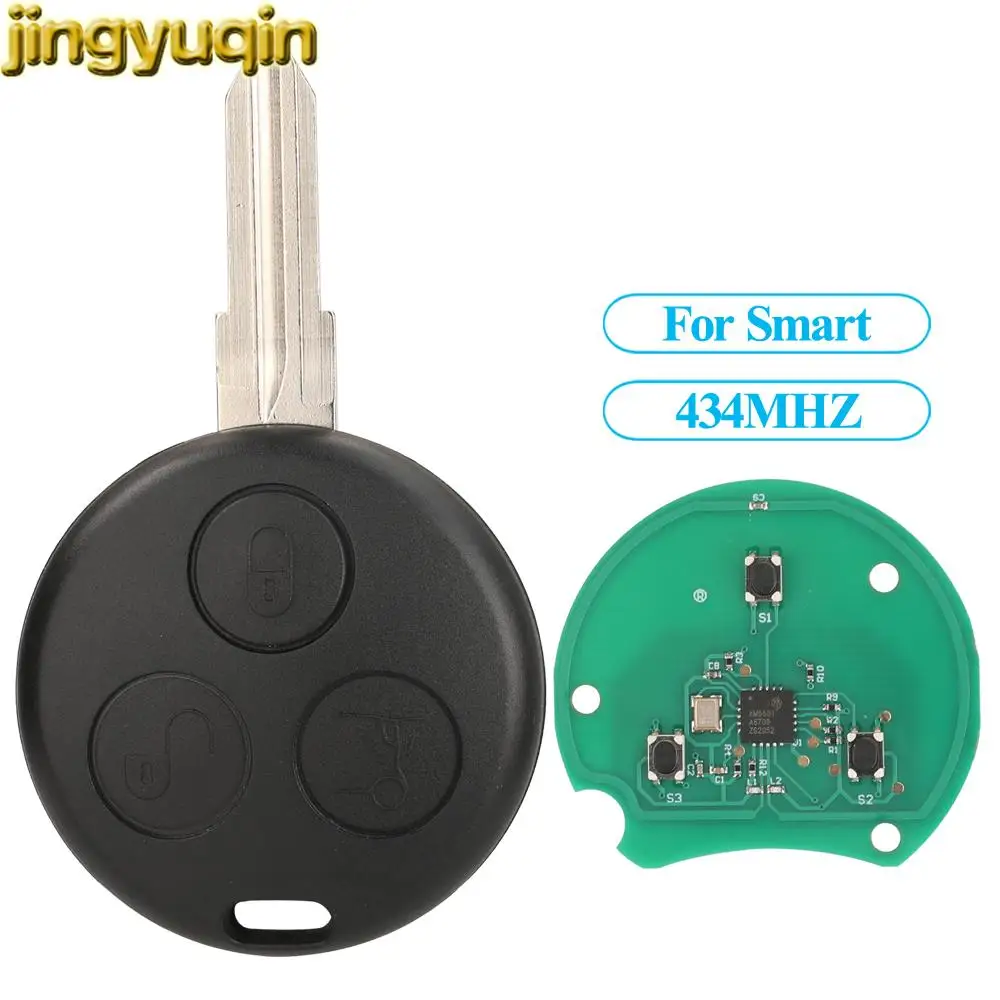 Jingyuqin Remote Car Key Fob 434MHZ For Mercedes Benz Smart Fortwo Roadster 450 2003-2006 City Passion Pulse 2000-2004
