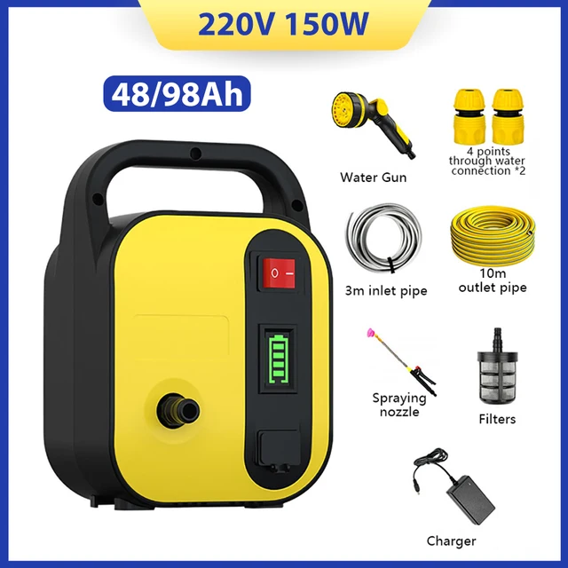 24/48/96Ah Elektromos Permetező Otthoni Kerti Öntöző Öntözőkészítő Nagy Kapacitású Lítium Akkumulátor Újratölthető Vízszivattyú