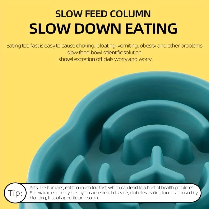 Title 1, 1pc Pet Dog Slow Food Plate Anti Suffocation Pe...