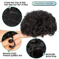 Grande queue de cheval synthétique Afro bouffante avec cordon de serrage, postiche crépue bouclée avec Clips dans les Extensions Updo pour femmes noires 4