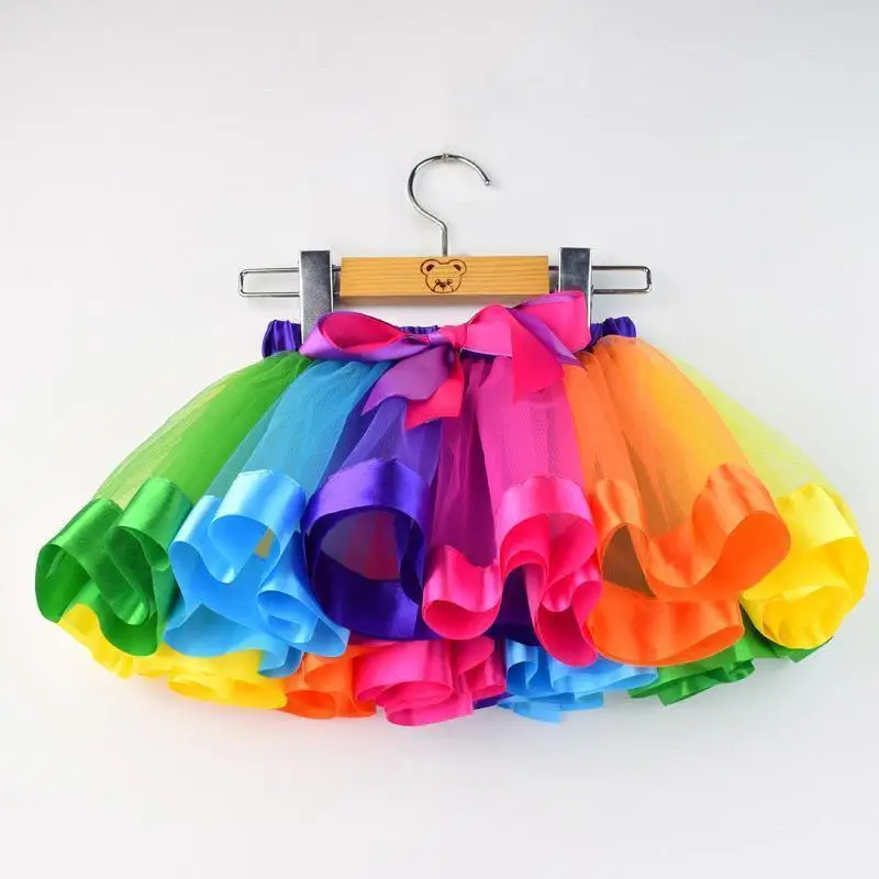 

New Tutu Skirt Baby Girl Skirts 3M-8T Princess Mini Pettiskirt Party Dance Rainbow Tulle Skirts Girls Clothes Children Clothing