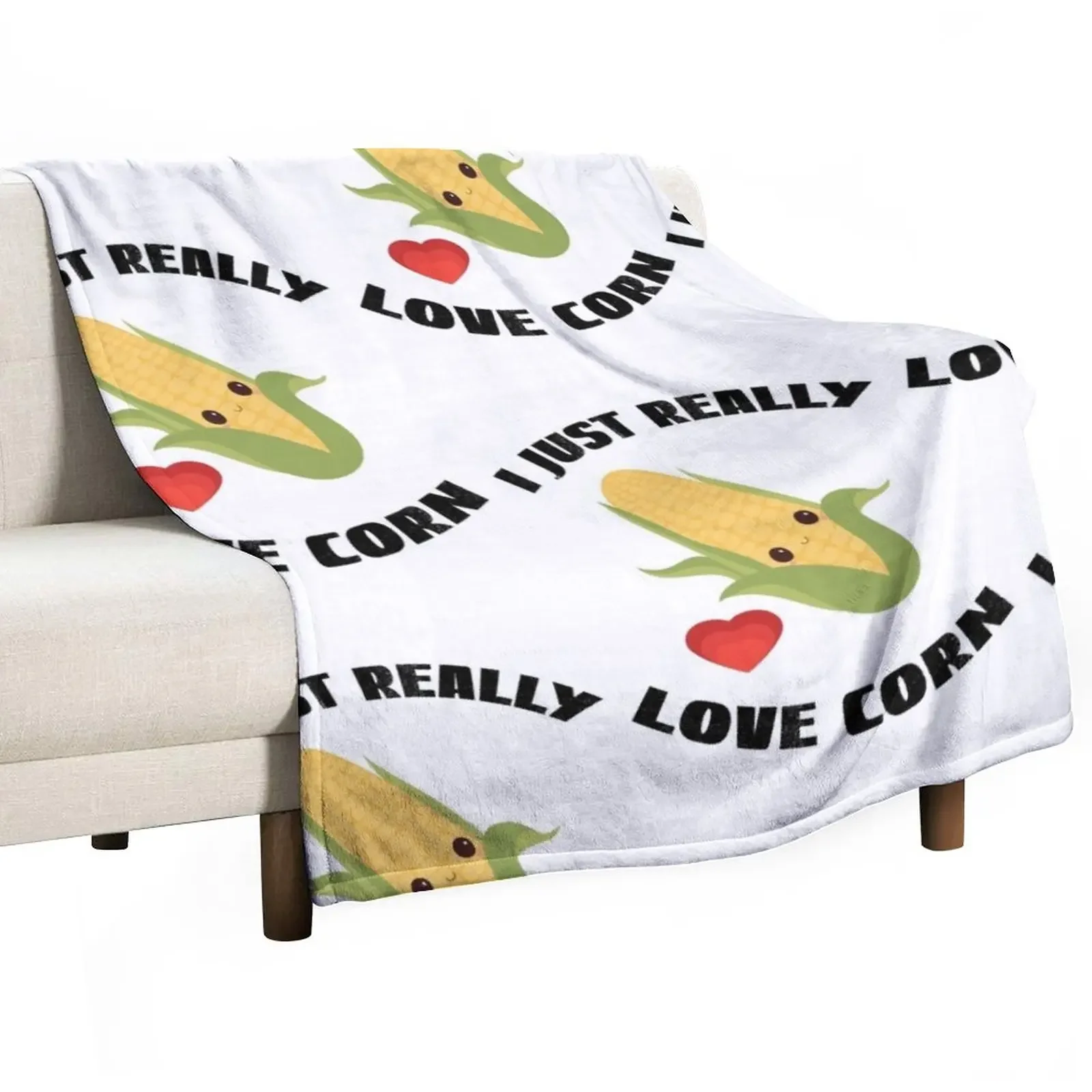 

Corn On The Cob, I Just Really Love Corn Throw Blanket Fashion Sofas Fluffy Shaggy Decorative Sofa Blankets