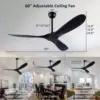 Big 60 Inch ABS Bland Ceiling Fan with LED DC Motor Remote Control ventiladores para casa 2