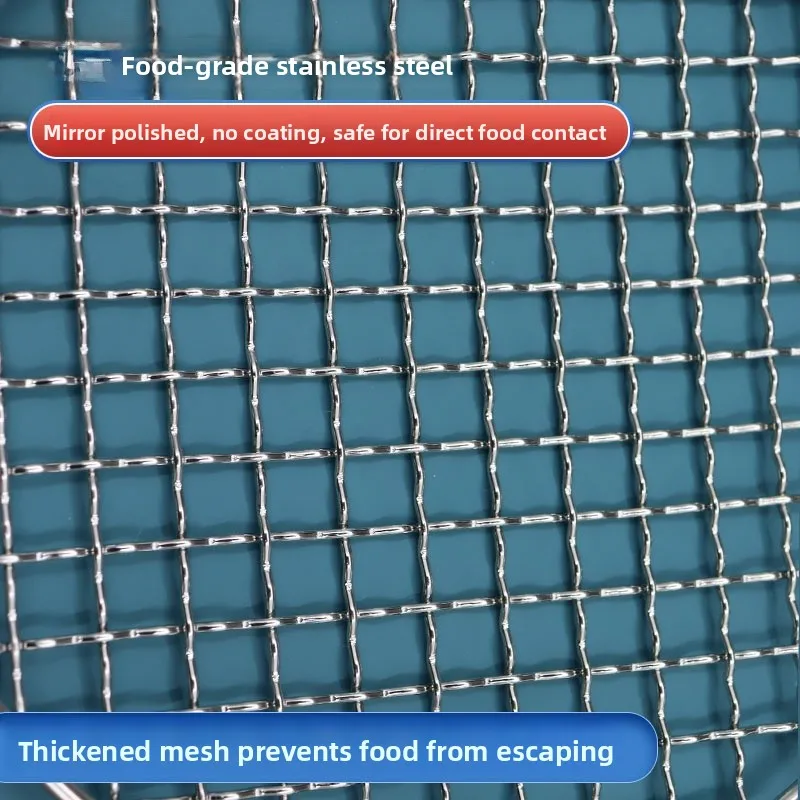 Food ade 304 Stainl Steel round High Leg Air Fryer Oil Drain Bacon ill Ra Square id Drng Net Charcoal ill Roas...