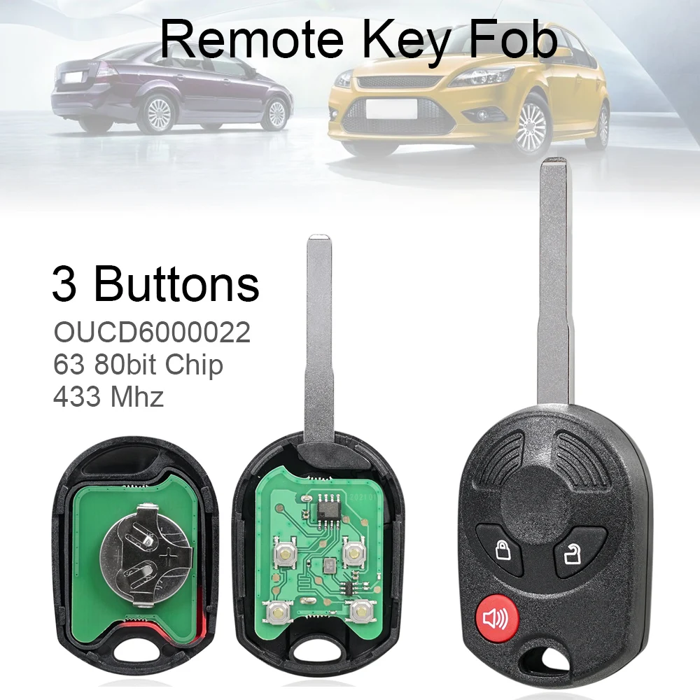 

433 МГц, без ключа, Φ с чипом 63 80Bit OUCD6000022, подходит для 2012-2019 Ford Escape 2014-2019 Ford Transit Connect