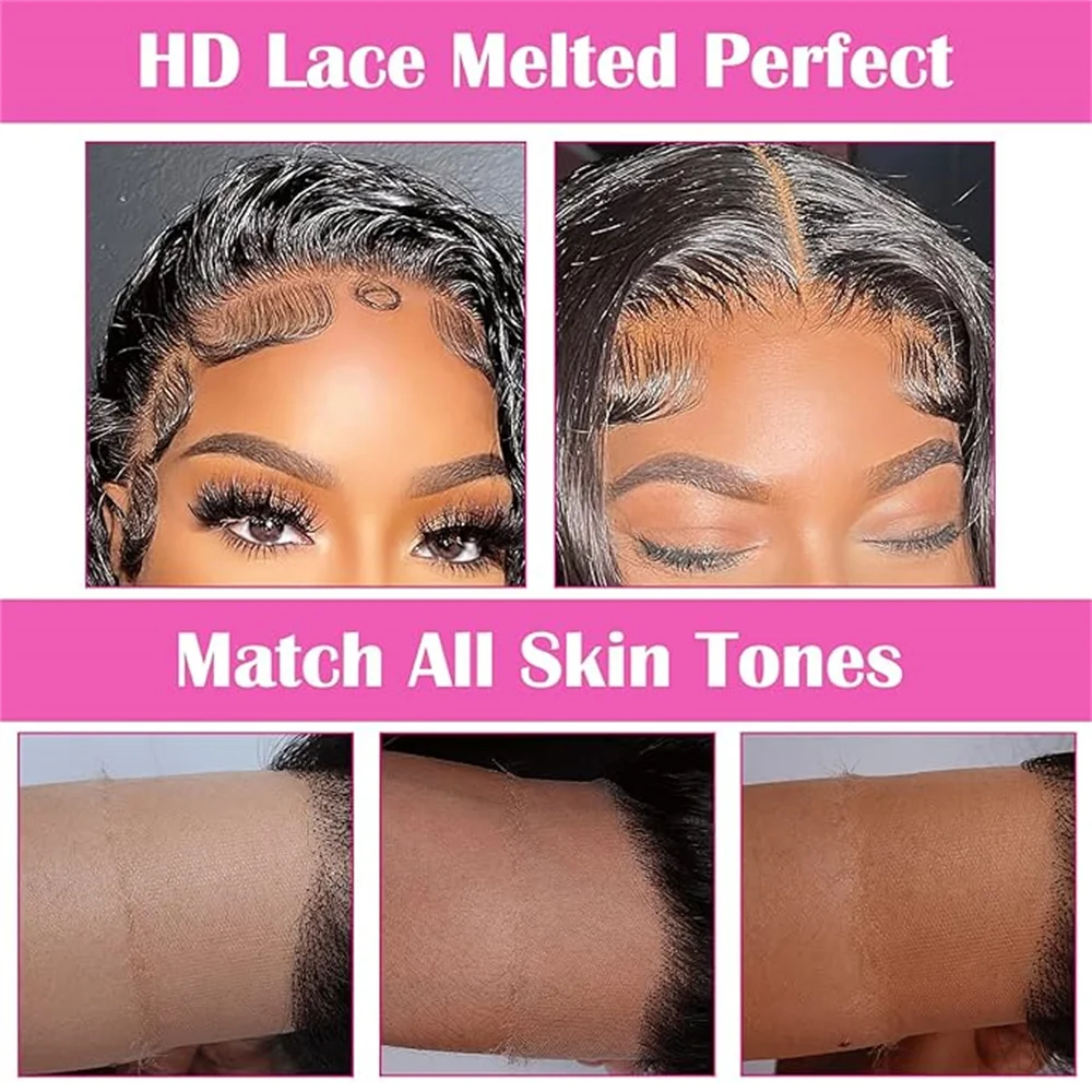 Body Wave Bundles with Closure 4x4 HD Lace Frontal Wig 100% Human Hair Unprocess Natural Transparent Lace 4x4 Wig Block On Sale