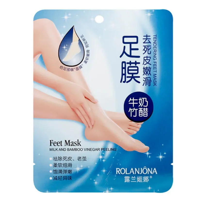 

1 Pair 2 Pcs Peeling Exfoliating Foot Mask Milk Bamboo Vinegar Feet Mask Remove Dead Skin Cuticles Heel Foot Care Pedicure Tool