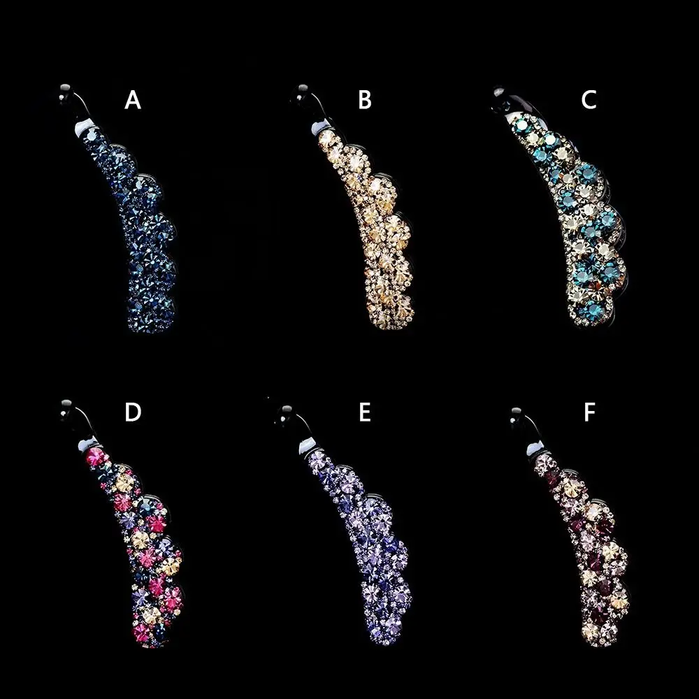 Rhinestones Banana Clip Hair Accessory for Women Girls Party