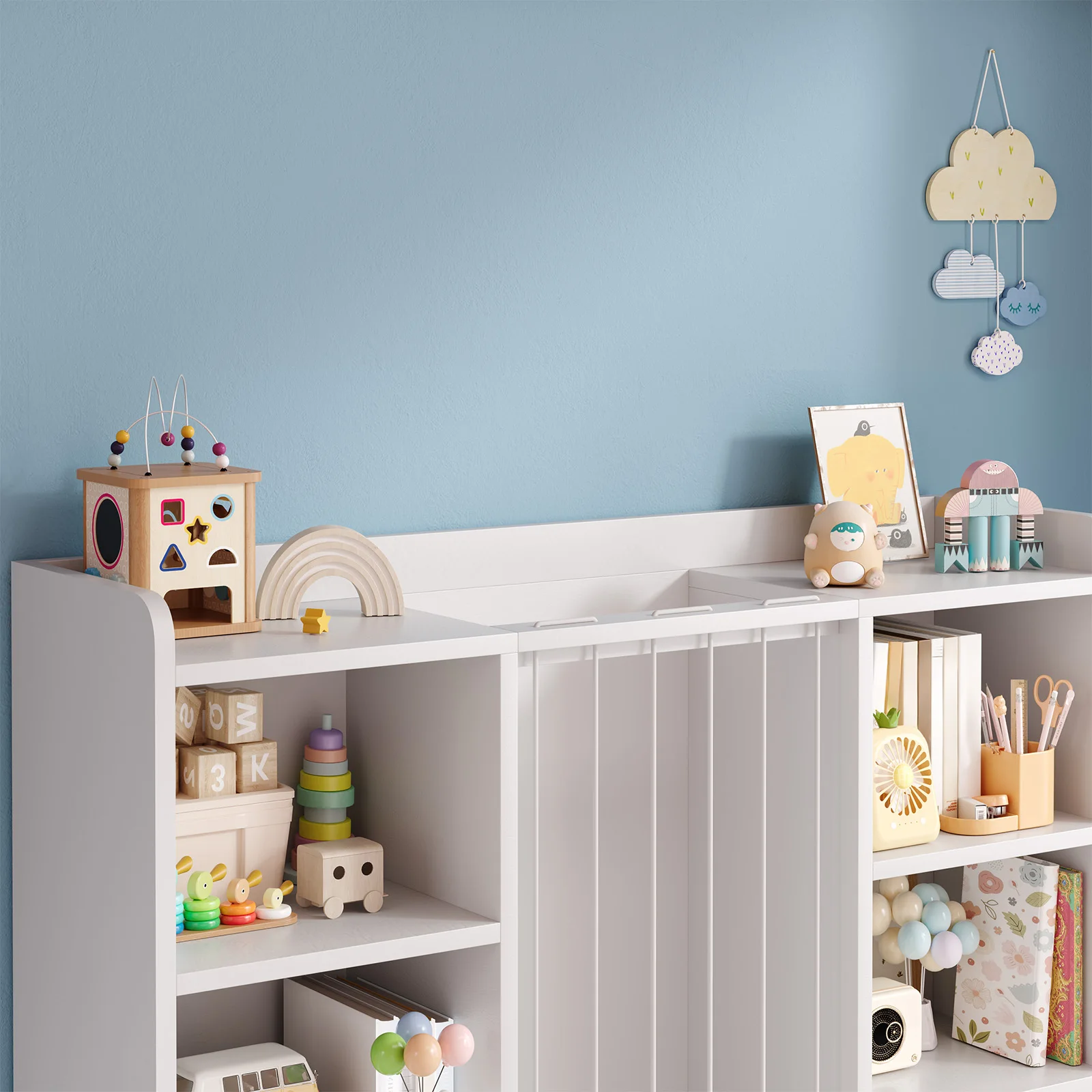 Kids Toy Storage Organizer with 8 Cubbies & Bookshelf 4