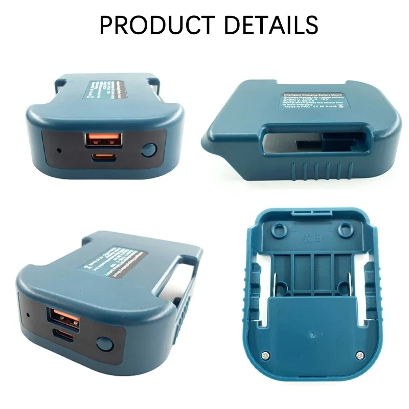 Makita 18V 배터리 BL1840 BL1850 BL1860 충전기 어댑터 고속 충전용 Type-C 배터리 홀더가 있는 USB가 있는 Makita 18V용
