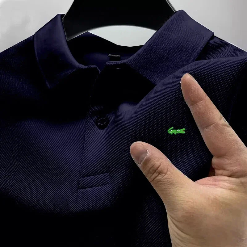 Polo Shirt Mens Shirts Men's Polo Shirt Summer Business Leisure Breathable Lapel Polo Shirt Man Tops Tees