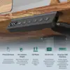 Vabches Height Adjustable Computer Desk Electric Standing Desk for Home Office Gaming Desk with LED Light&Power Outlet&Metal Leg 4