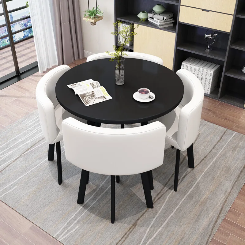 Luxury modern style factory price new design Coffee Table Sets Round Dining Tables And 4 Chairs Set can be customized