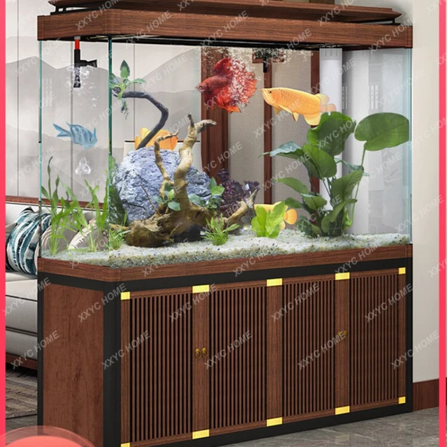Fish Tank Living Room Large Aquarium Glass Screen Hallway Hallway Bottom  Filter Change Water Fish Tank - AliExpress
