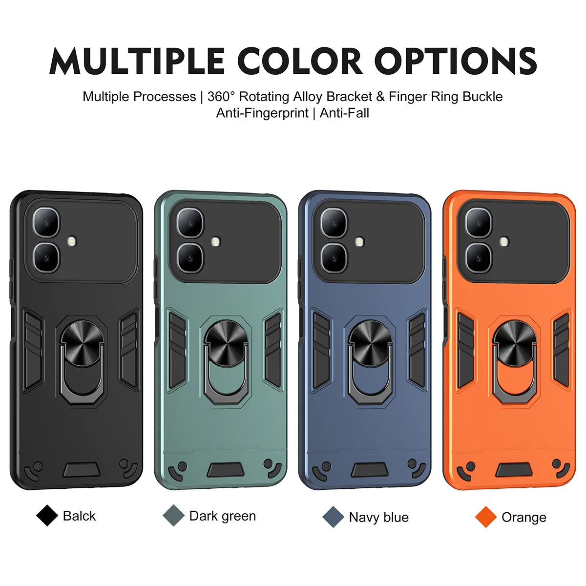 Military Armor Shockproof Protective Case with Ring Stand Holder