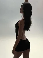 Backless Black Dress For Women Summer Clothing Y2k One Piece Sexi Night Dress Hot Club Outfits Spaghetti Strap Vestido Feminino - Image 5