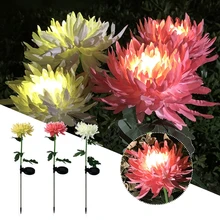 

1pcs LED Solar Light Artificial Chrysanthemum Simulation Flower Outdoor Waterproof Garden Lawn Stakes Lamps Yard Art for Home
