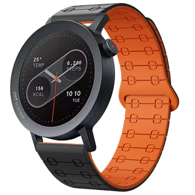 Enhanced Sports Silicone Watch Band with Magnetic Strap - 22mm Wristband Bracelet