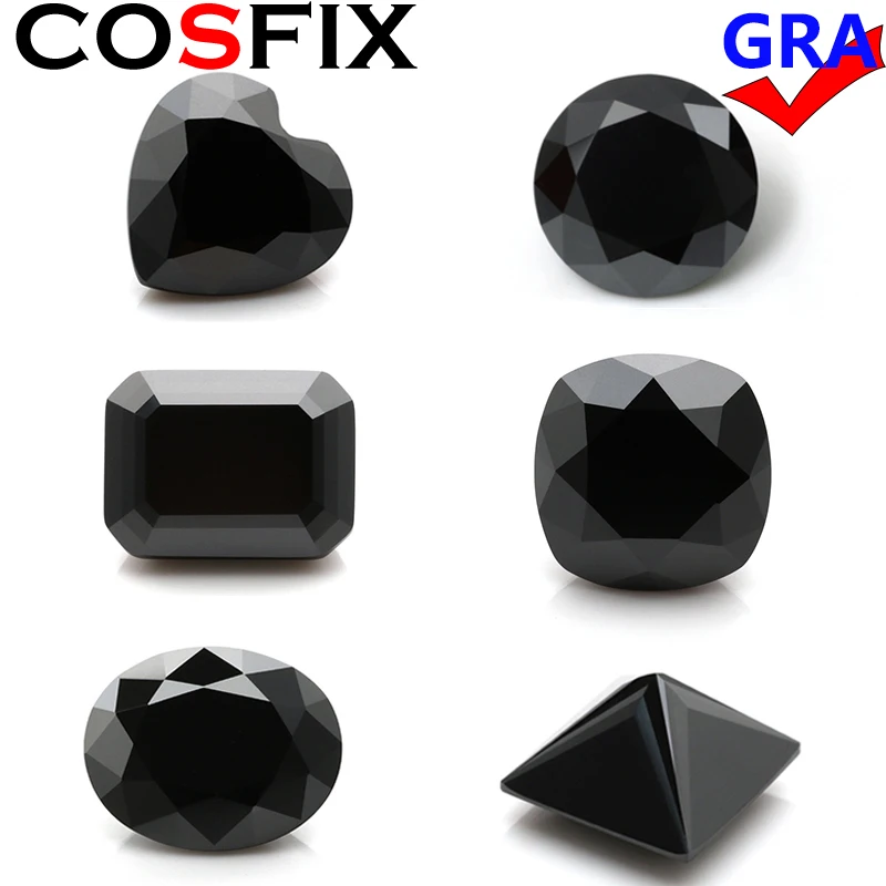 High Quality Black Moissanite Stone 15 Carat Emerald Heart100 Real