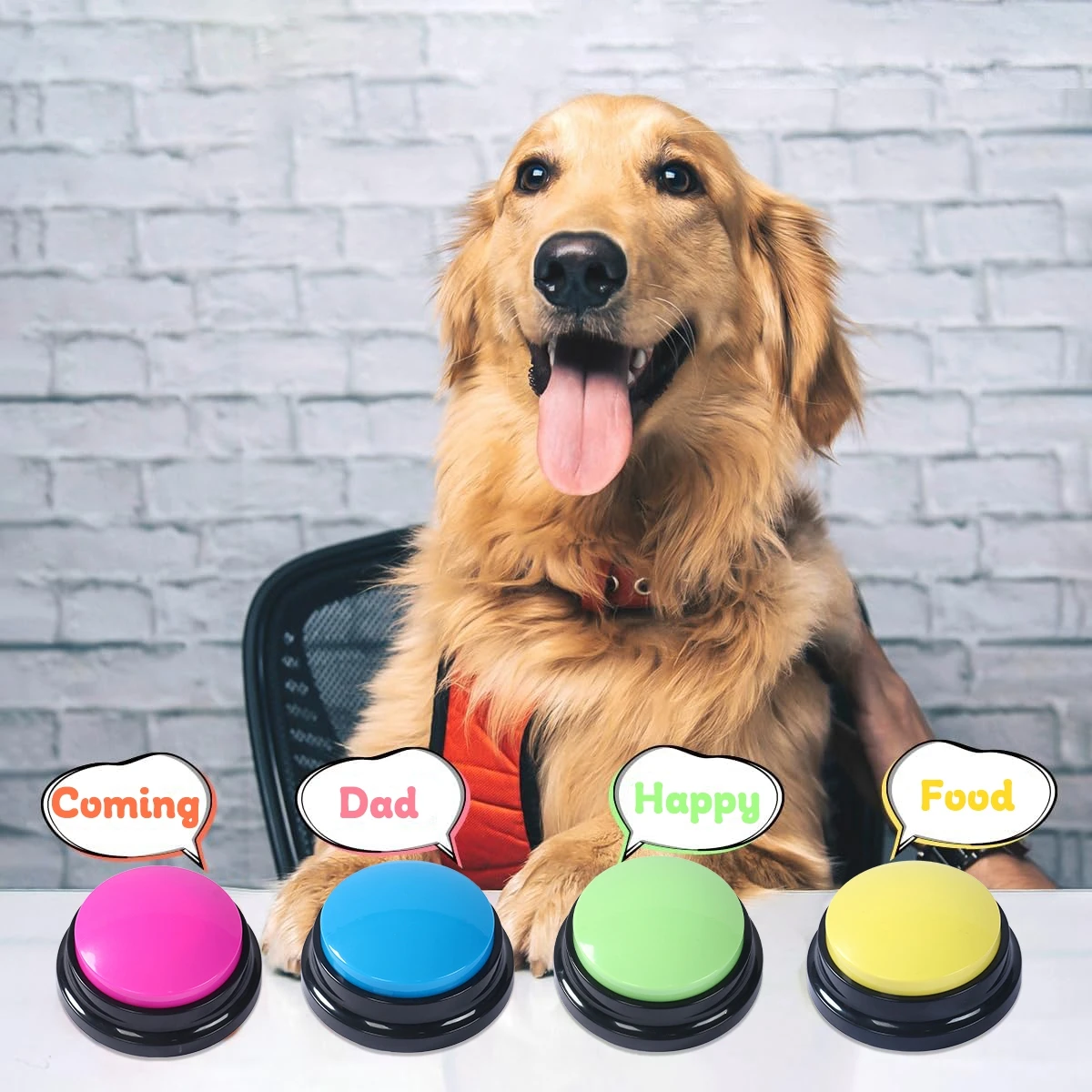 Recordable Talking Easy Carry Voice Recording Sound Button for Kids Pet Dog Interactive Toy Answering Buttons Party Noise Makers images - 6