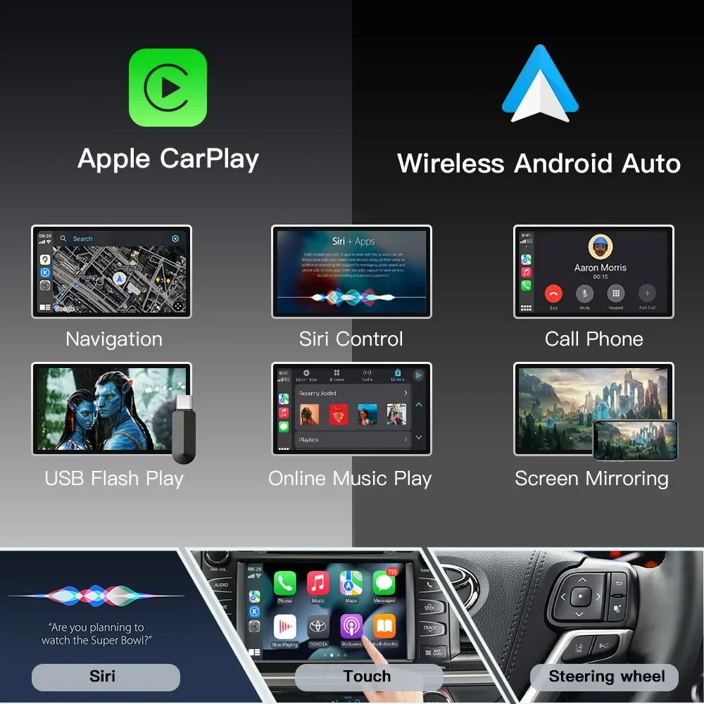 Kit di aggiornamento multimediale con decoder per schermo OEM per sistema Toyota Touch2/Entune2.0 2014-2019, CarPlay wireless e Android Auto. - immagine 6
