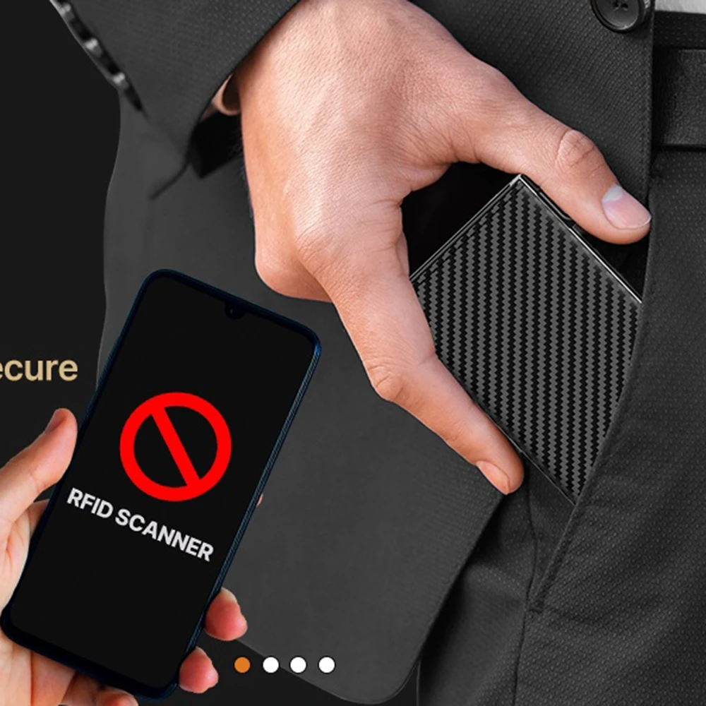 Sleek RFID-Blocking Pop-Up Card Holder Wallet with Magnetic Closure