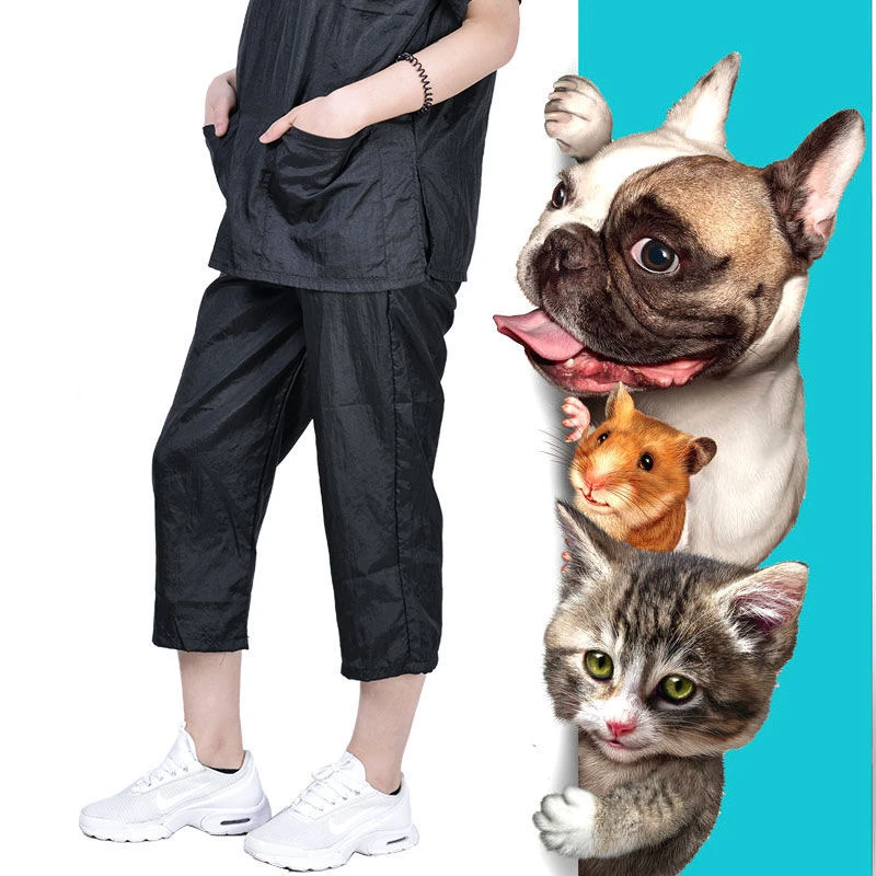 Pet Shop Dog Grooming Clothing Waterproof Pants Breathable Anti Hair Trousers Hair Salon Uniforms Barber Shop Working Clothes 5