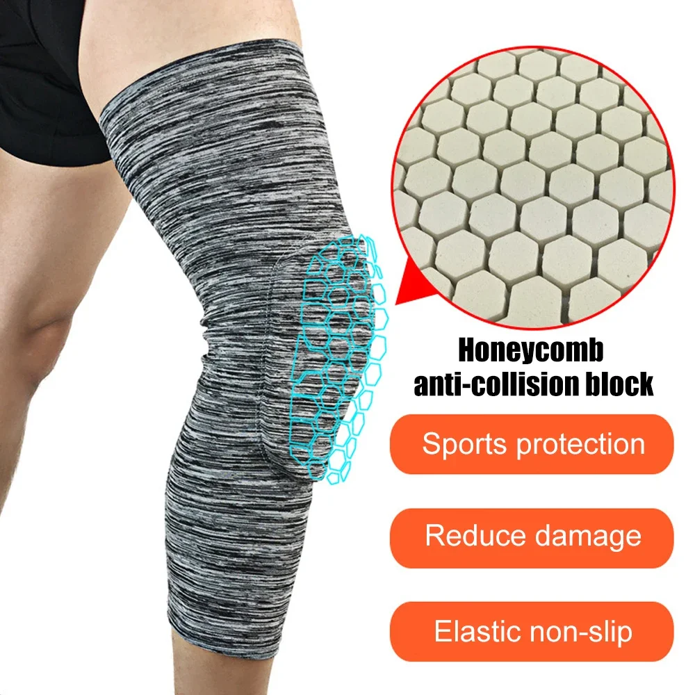 1Pcs Knee Support Brace, Leg Sleeve Knee Pad Protector Anti-Slip Honeycomb KneePad -Volleyball Baseball Football Wrestling