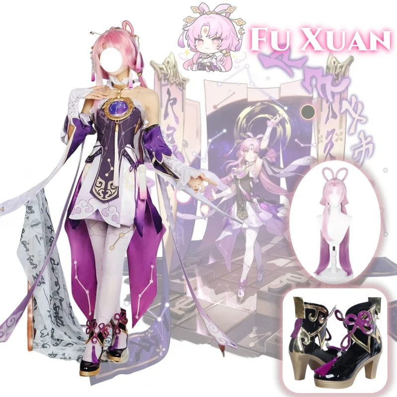 

Fu Xuan Anime Game Honkai: Star Rail Cosplay Costume Clothes Wig Shoes Uniform Cosplay Xianzhou Alliance Augur Halloween Party