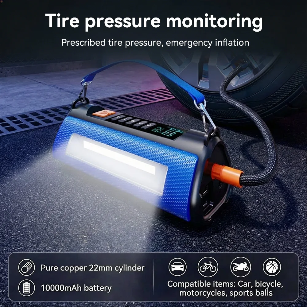 Podofo 1500A Auto-Starthilfe 10000mAh Autobatterie-Booster mit Luftkompressor, LED-Licht, 150PSI Digitaler Reifenfüller für Sedan – Detail 7