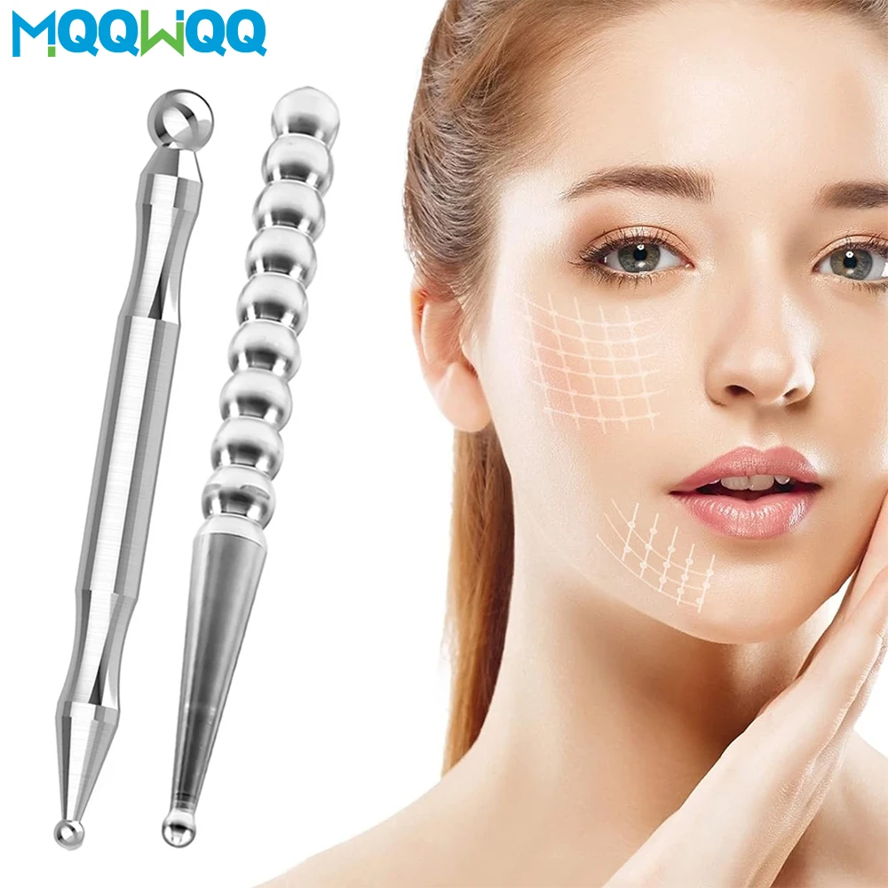 Stainless Steel Double Headed Ear Care Point Probe Pen Massager Face Facial Reflexology Massage Tool Deep Tissue Acupuncture Pen acupuncture probe set ht307