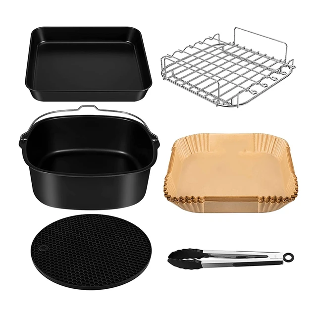 3 Pièces Moule Silicone Air Fryer Accessoires, Accessoires en Silicone pour  Friteuse Airfryer Panier Friteuse Réutilisable en Plat Silicone Papier  Cuisson Air Fryer Convient pour Ninja Tefal Cosori