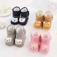 Baywell Newborn Baby Boots Cute Cartoon Winter Plush Snow Booties for Boys Girls Soft Comfortable Warming Shoes 3