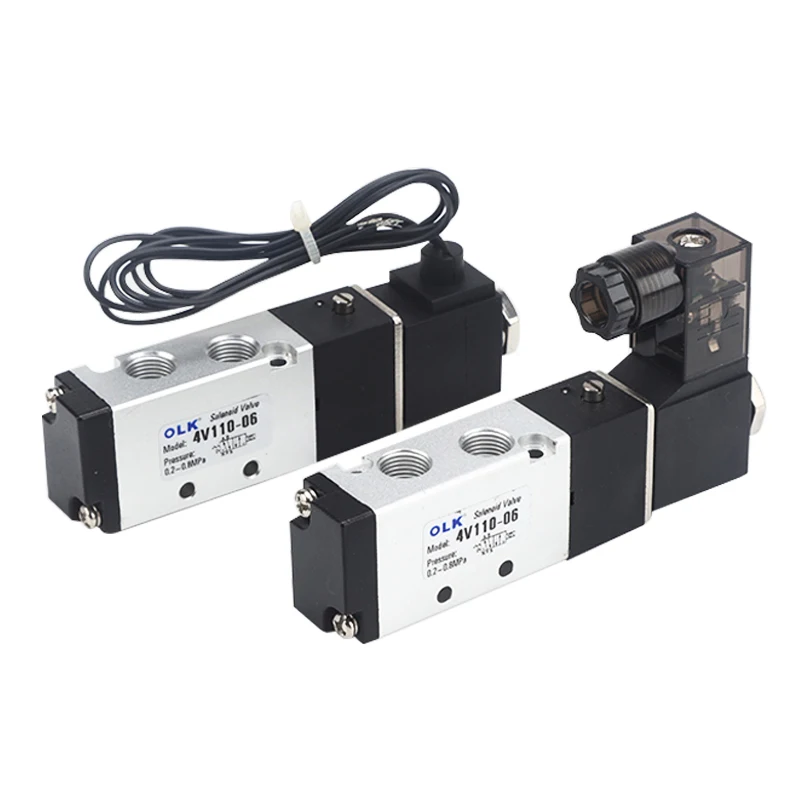 Válvulas Magnéticas Elétricas do Gás da Posição Dc12v 24v 110v 220v Válvula Solenóide Pneumática 2way do ar 4v11006