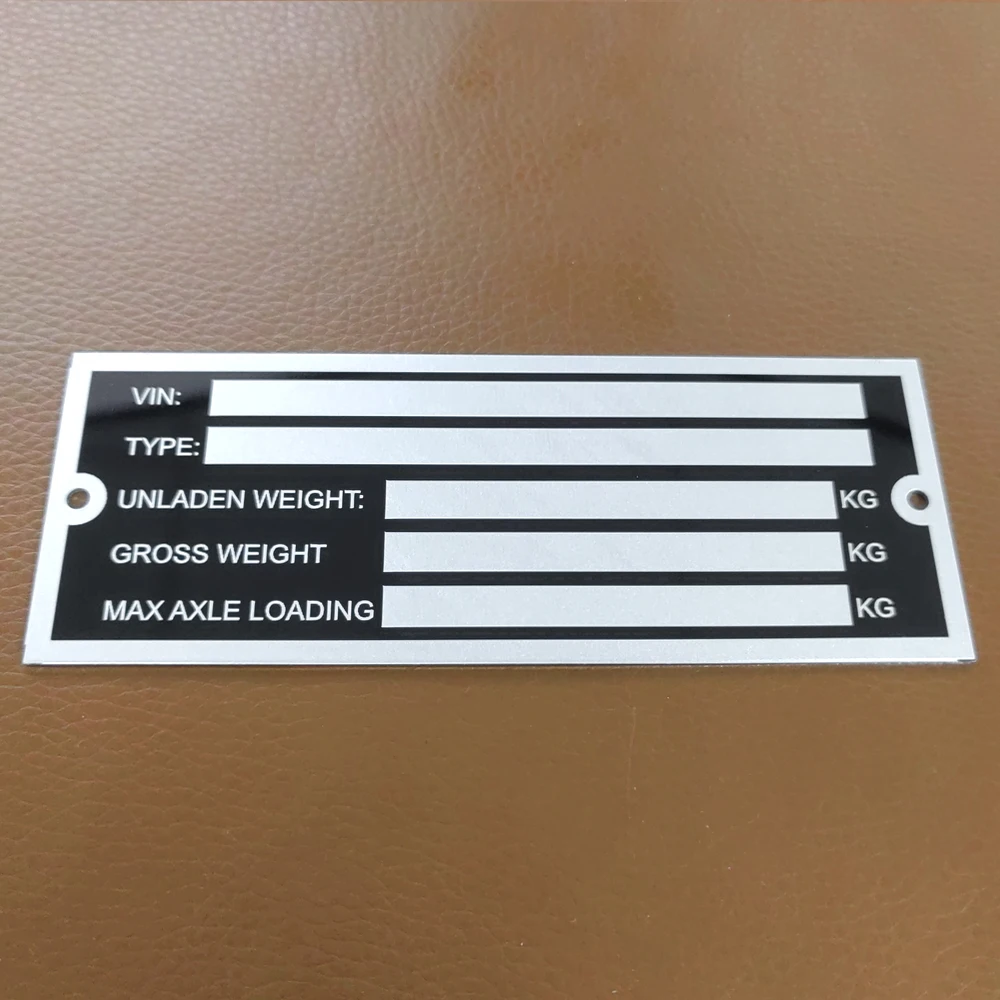 Blank or Engraved Aluminum Trailer Vehicle ID Plant VIN Chassis Plates Car Motorbike Caravan RV Parts Camper Accessories engraved aluminum frame