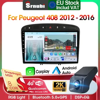 Srnubi Radio estéreo de coche para Peugeot 308 308SW 2007-2015 408 2012-2020 Carplay Android Auto Mirror Link BT GPS DVD unidad principal 1