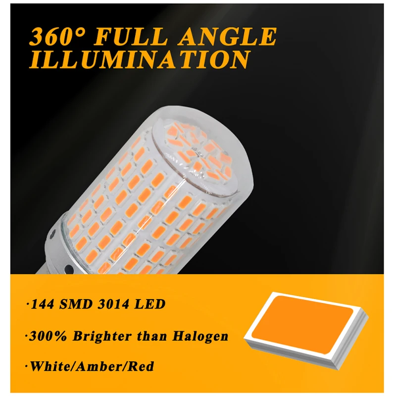 LED Bulbs 2pcs 1156 BA15S P21W BAU15S PY21W T20 7440 W21W 144smd CanBus For Turn Signal Light Day Time Running Lamps