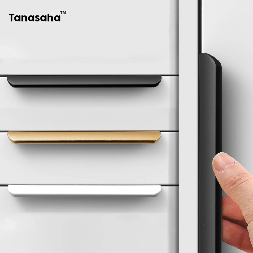 Kitchen Cabinet Handles Hidden Handles Drawer Knob Cupboard Door Handle Hardware for Furniture Wardrobe Aluminum Alloy