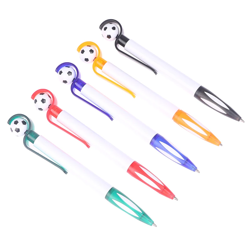 5Pcs 1.0mm Creative Pen Clip Rotating Football Ballpoint Pens For Students ballpoint pen