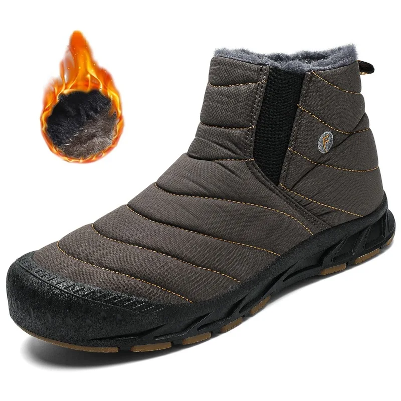 

2023 Winter Men Boots Waterproof Shoes for Men Slip on Ankle Boots Keep Warm Snow Shoes Ankle Boots Couple Shoes Women Boots