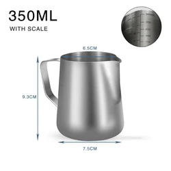 Deluxe Stainless Steel Milk Frothing Pitcher for Barista-Quality Coffee and Espresso (350ml with scale)