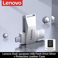 Original Lenovo 2TB Pendrive USB 3.2 Flash Drive Metal U Disk 2 IN 1 OTG 1024GB 128GB 512gb 1TB Pen Drives For Phone Computer