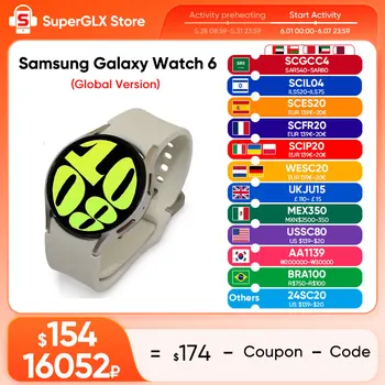 New Samsung Galaxy Watch 6 40mm/44mm Smartwatch Fitness Tracker Heart Monitor Biggest Screen Smart Watch For Galaxy S24 Ultra