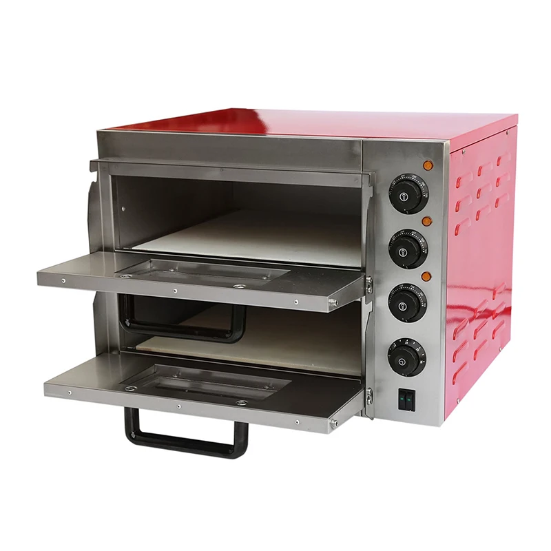 Double electric roasting pink oven household bread baking box pizza shop cake shop ~350 degrees 3000 watts PZ-ER2PR