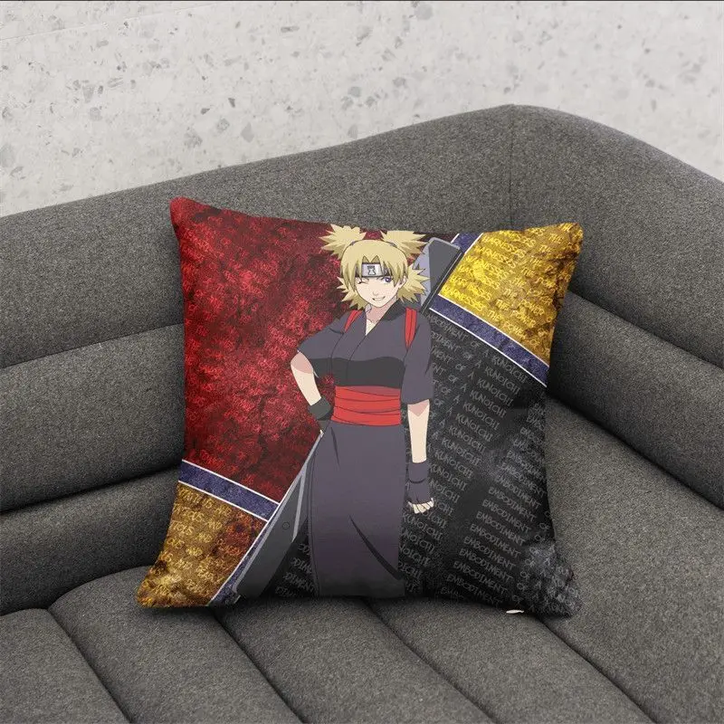 Funda de almohada con figura de anime Naruto, funda de almohada con estampado de dibujos animados de Kakashi Sasuke, almohada para sofá o coche, decoración del hogar, regalos navideños para niños