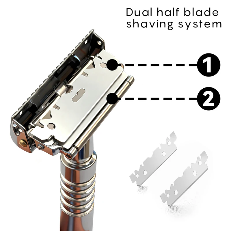 Whityle 22T Sicherheitsrasierer der zweiten Generation mit fortschrittlichem Doppelrasiersystem für Männer mit Gleitrollen-Rasierkopf im M5-Design – Detail 2