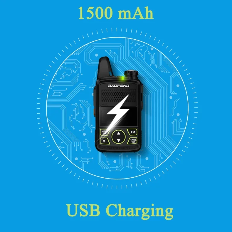 Baofeng BF-T1 Mini Walkie Talkie Kids Woki Toki USB Charger UHF 400-470Mhz 1500mah 20Channels Child's Gift Transceiver Ham Radio 5