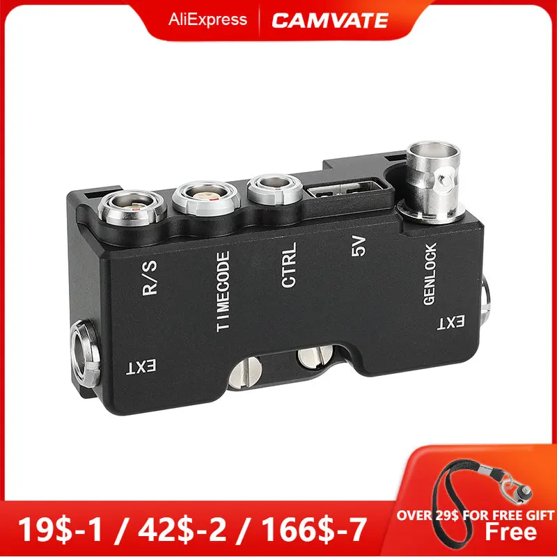 Camvate B-Box Per Red Komodo Ext9-Pin Splitter-R/S (3Pin) Codice Orario (0B 5Pin) Ctrl (00B 4Pin) 5V (Usb) Genlock (Bnc)