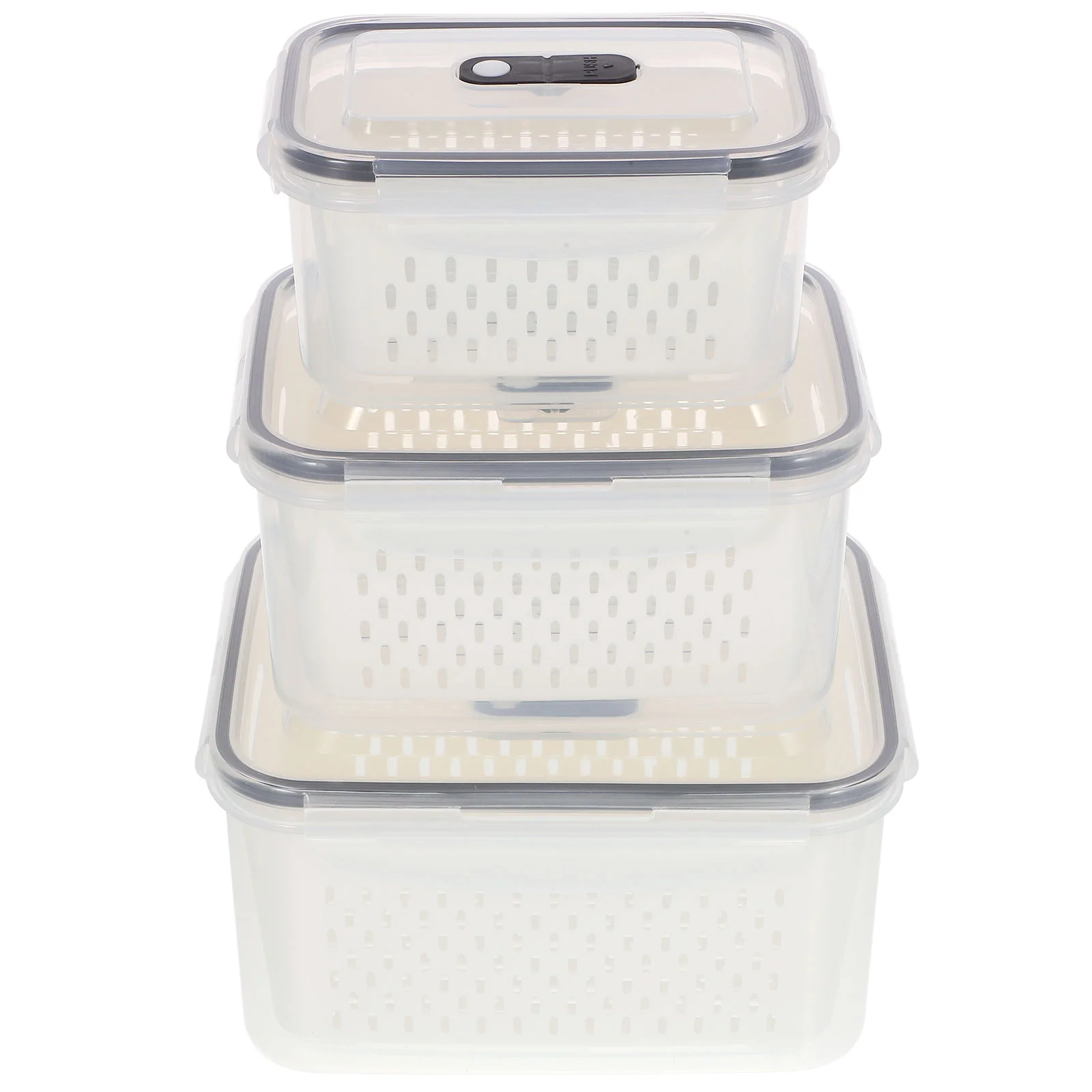 

Portable Crisper Refrigerator Organizer Bins Storage Containers For Fridge Fruit Strawberry Salad Food